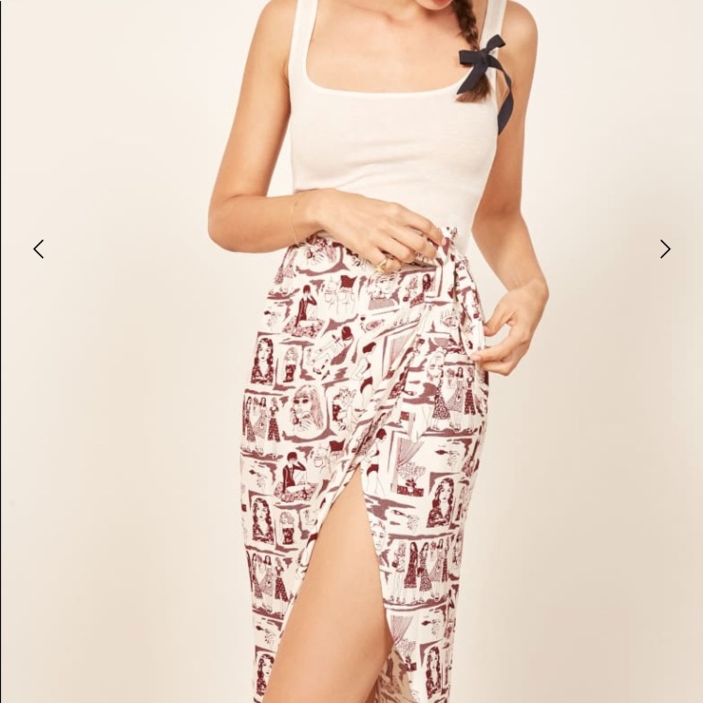 NWT Reformation Chantelle Skirt in Ref Babe